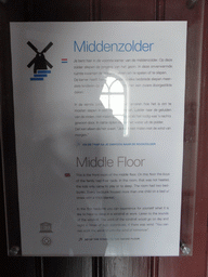 Information on the middle floor of the Museum Windmill Nederwaard