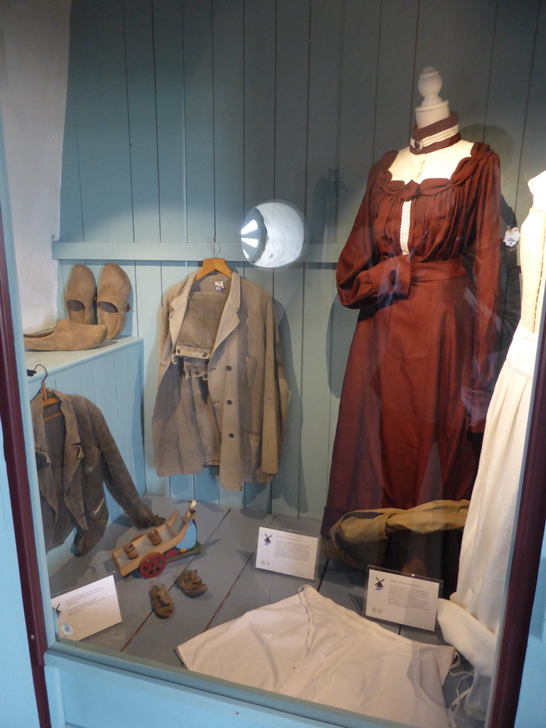 Clothing at the middle floor of the Museum Windmill Nederwaard