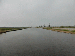 The Nederwaard and Overwaard windmills, viewed from the bridge on the southeast side