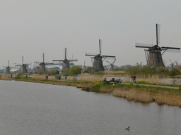 The Nederwaard and Overwaard windmills, viewed from the bridge on the southeast side