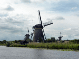 Nederwaard windmills, viewed from the bridge leading to the Museum Windmill Nederwaard