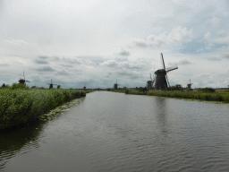 Nederwaard and Overwaard windmills, viewed from the bridge leading to the Museum Windmill Nederwaard