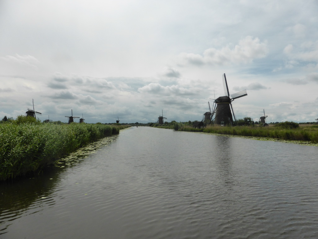 Nederwaard and Overwaard windmills, viewed from the bridge leading to the Museum Windmill Nederwaard