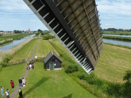 Windmill sail and the area to the north, viewed from a window at the smoke floor of the Museum Windmill Nederwaard