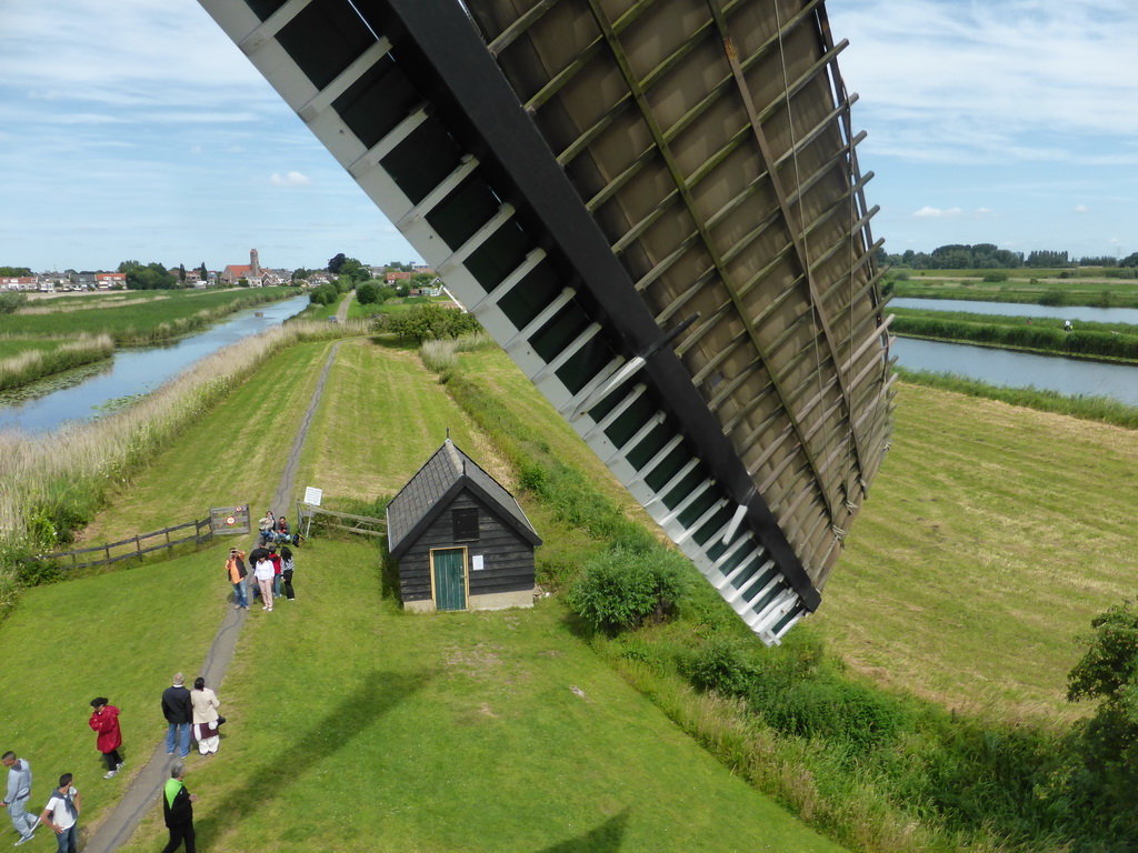 Windmill sail and the area to the north, viewed from a window at the smoke floor of the Museum Windmill Nederwaard