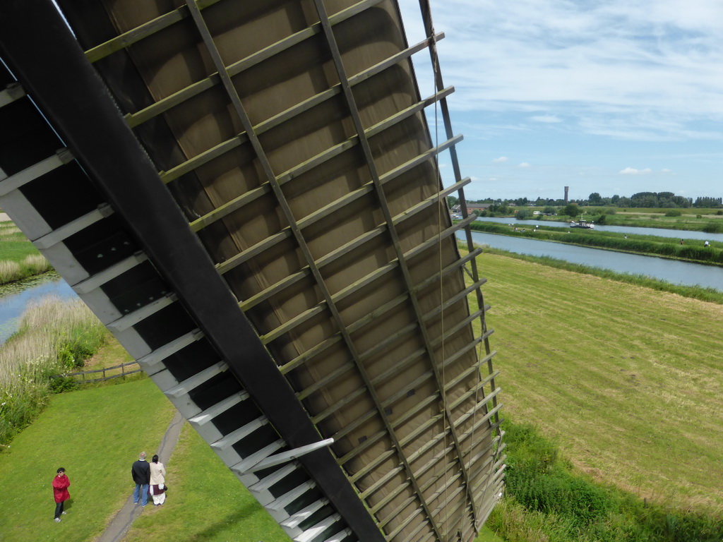 Windmill sail and the area to the north, viewed from a window at the smoke floor of the Museum Windmill Nederwaard