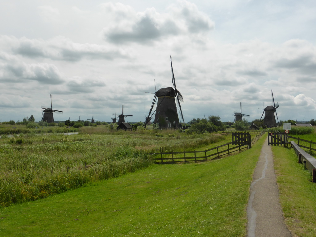 The Nederwaard and Overwaard windmills, viewed from the southeast side of the Museum Windmill Nederwaard