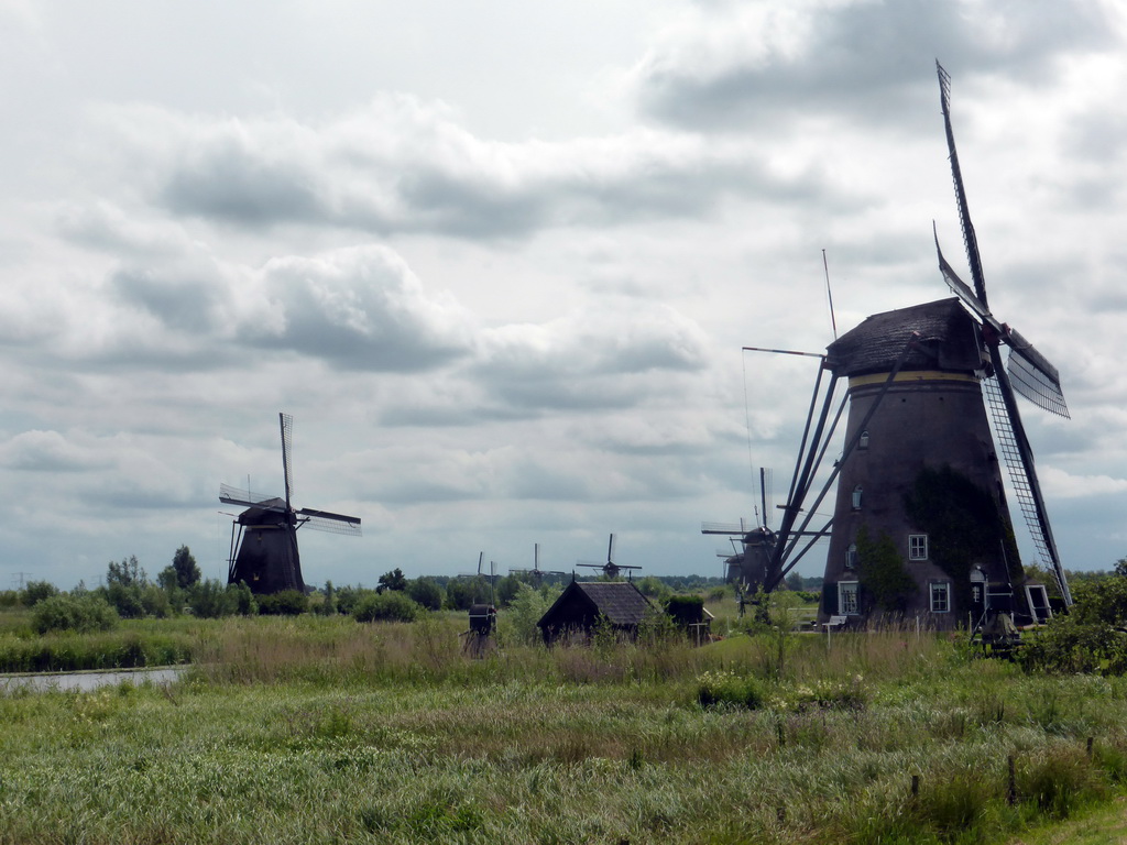 The Nederwaard and Overwaard windmills, viewed from the southeast side of the Museum Windmill Nederwaard