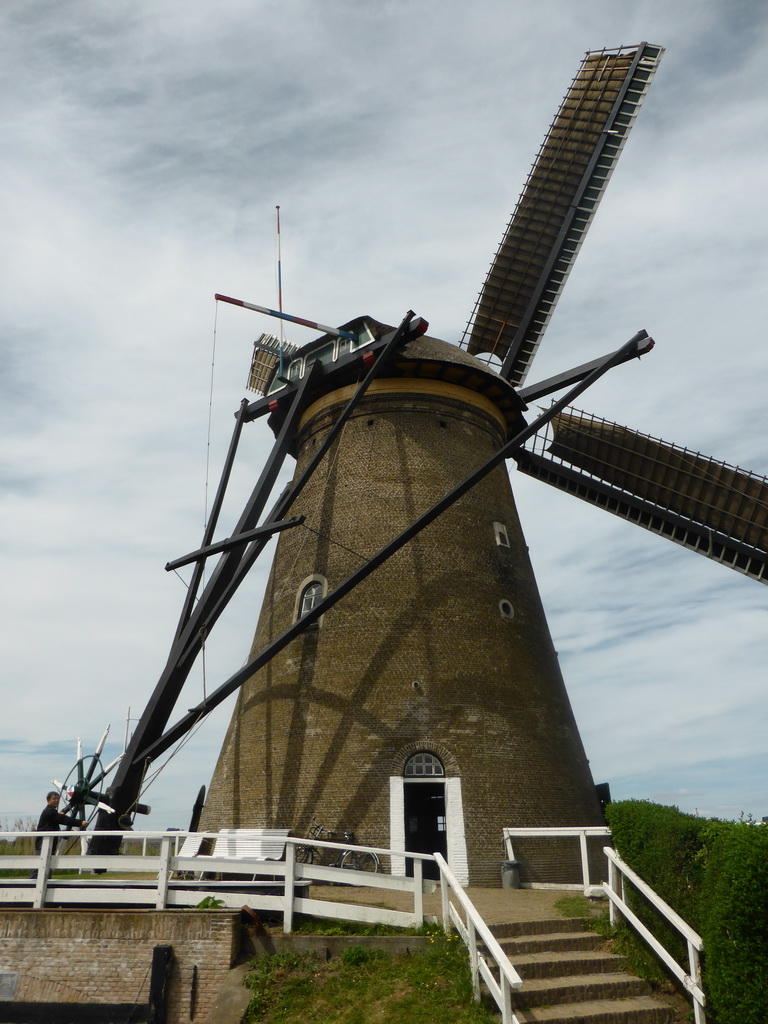 Miaomiao`s father at the east side of the Museum Windmill Nederwaard