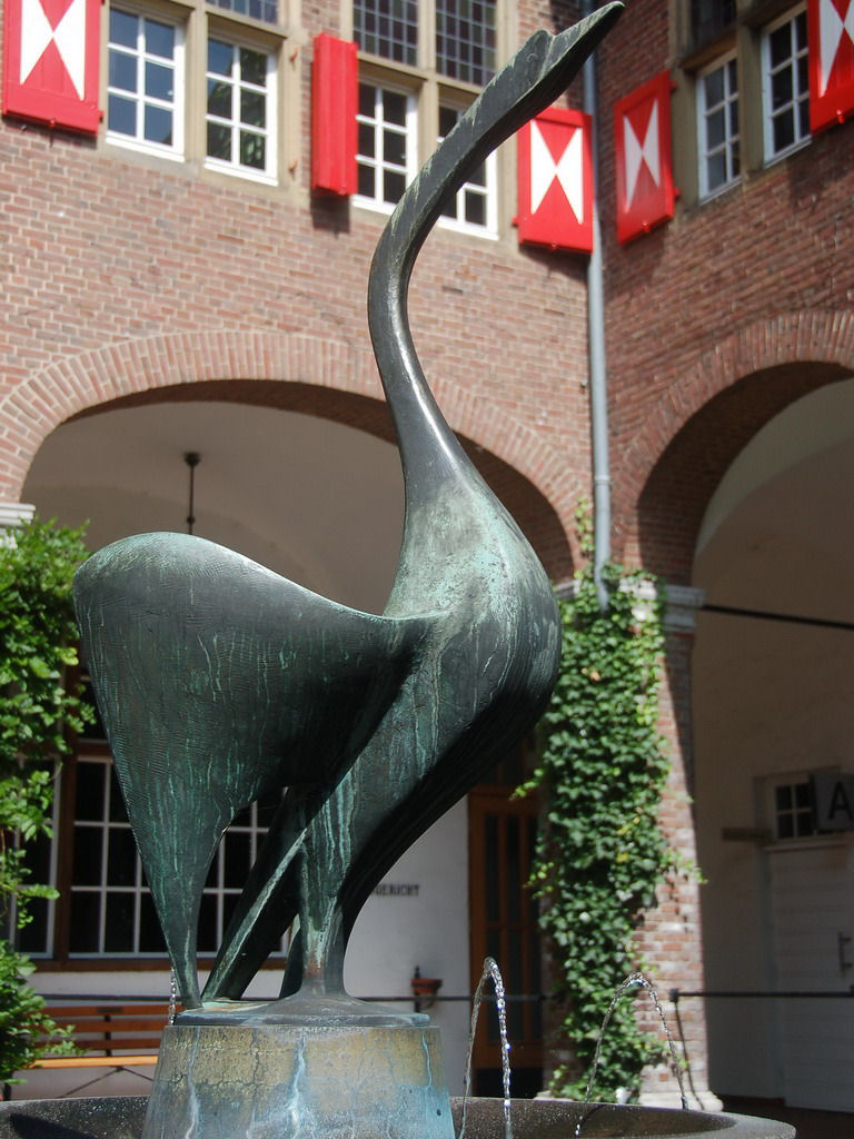 Swan Fountain in the Inner Courtyard of the Schwanenburg Castle