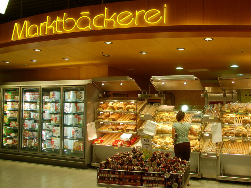 Bread department in a supermarket