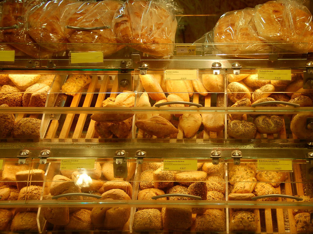 Bread department in a supermarket