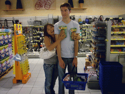 Tim and Miaomiao in a supermarket