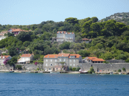 Houses at the west side of Kolocep Bay, viewed from the Elaphiti Islands tour boat