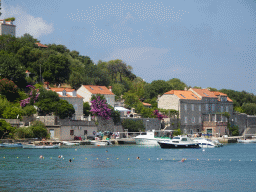 Boats at the west side of Kolocep Bay, viewed from the Donje Celo Beach