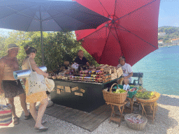 Market stall with local products at the Kolocep Harbour