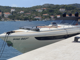 Boat `Bond 007` at the Kolocep Harbour