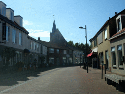 The Kaaistraat street and the Nicolaaskerk church, viewed from the car