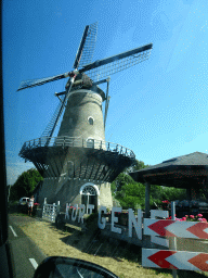 The Korenbloem windmill, viewed from the car on the Molendijk street