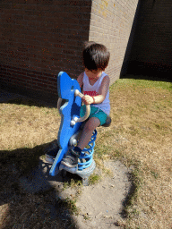 Max at the playground at the harbour of Colijnsplaat