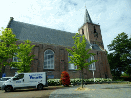 The north side of the Nicolaaskerk church at the Kaaistraat street, viewed from the car