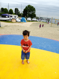 Max on the trampoline at Camping and Villa Park De Paardekreek