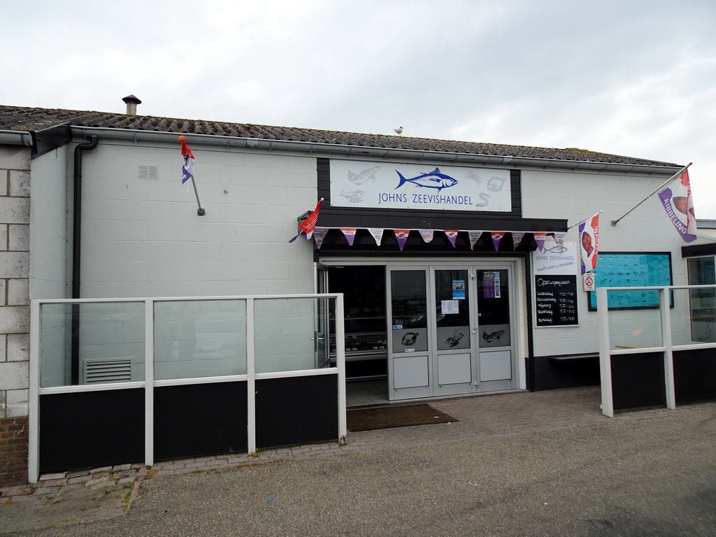 Front of the John`s Zeevishandel store at the Visserijweg street at Colijnsplaat