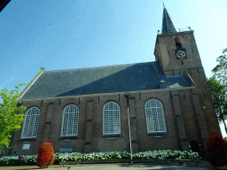 The north side of the Nicolaaskerk church at the Kaaistraat street, viewed from the car