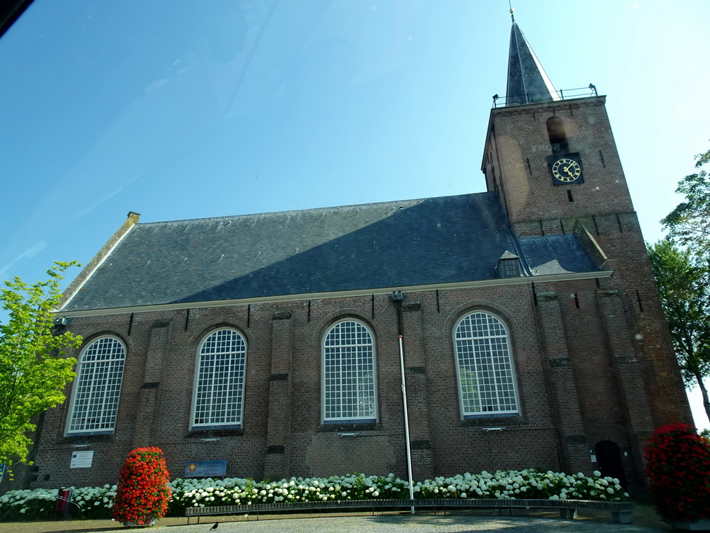 The north side of the Nicolaaskerk church at the Kaaistraat street, viewed from the car