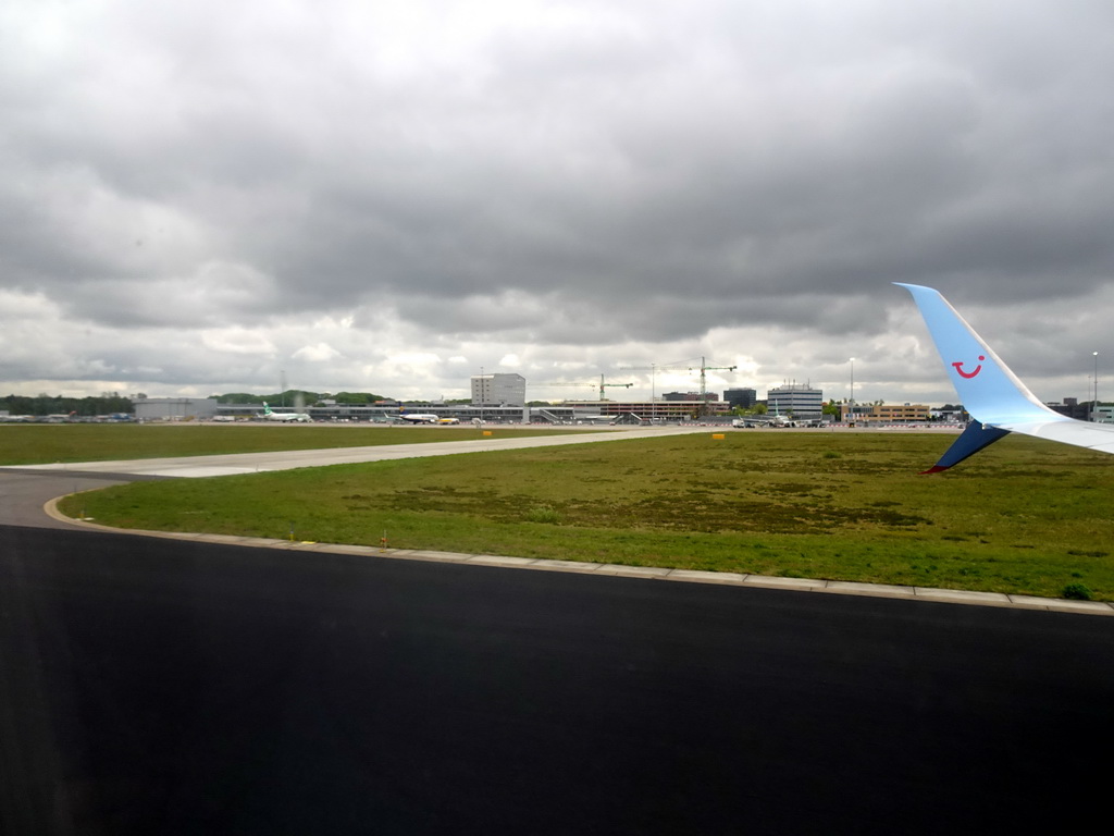 Eindhoven Airport, viewed from the airplane from Eindhoven