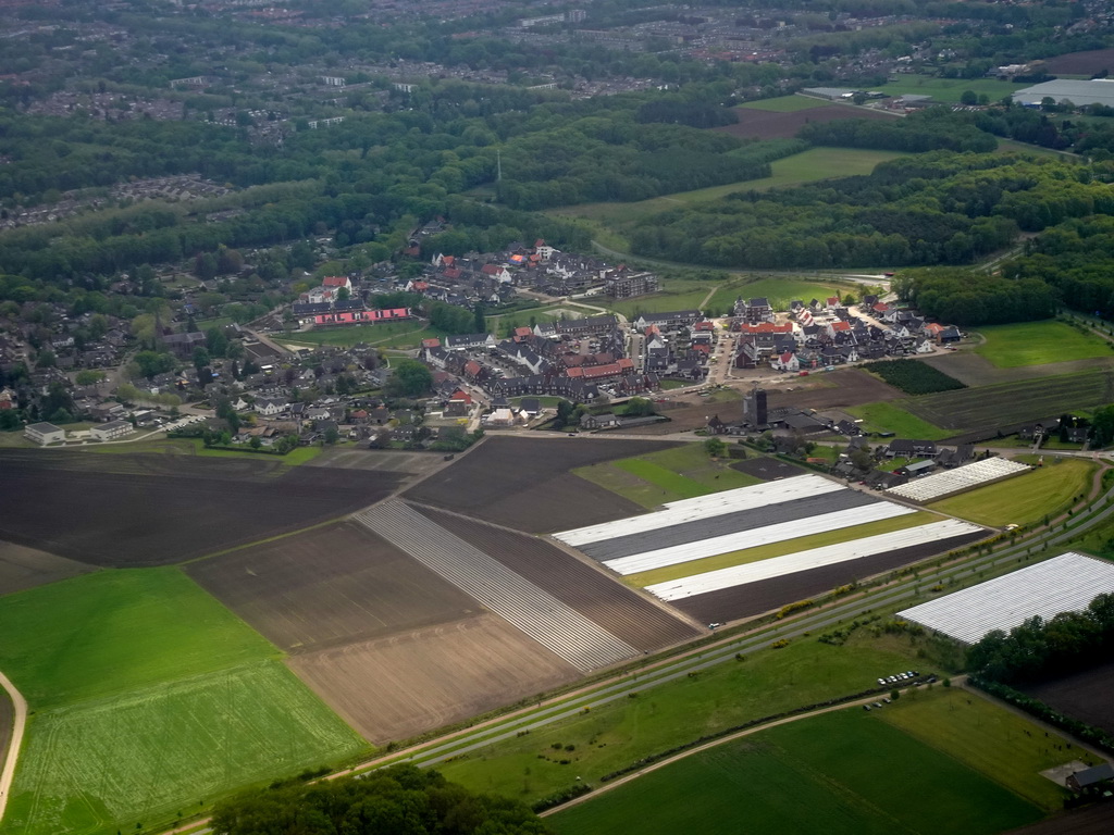 The village of Oerle, viewed from the airplane from Eindhoven
