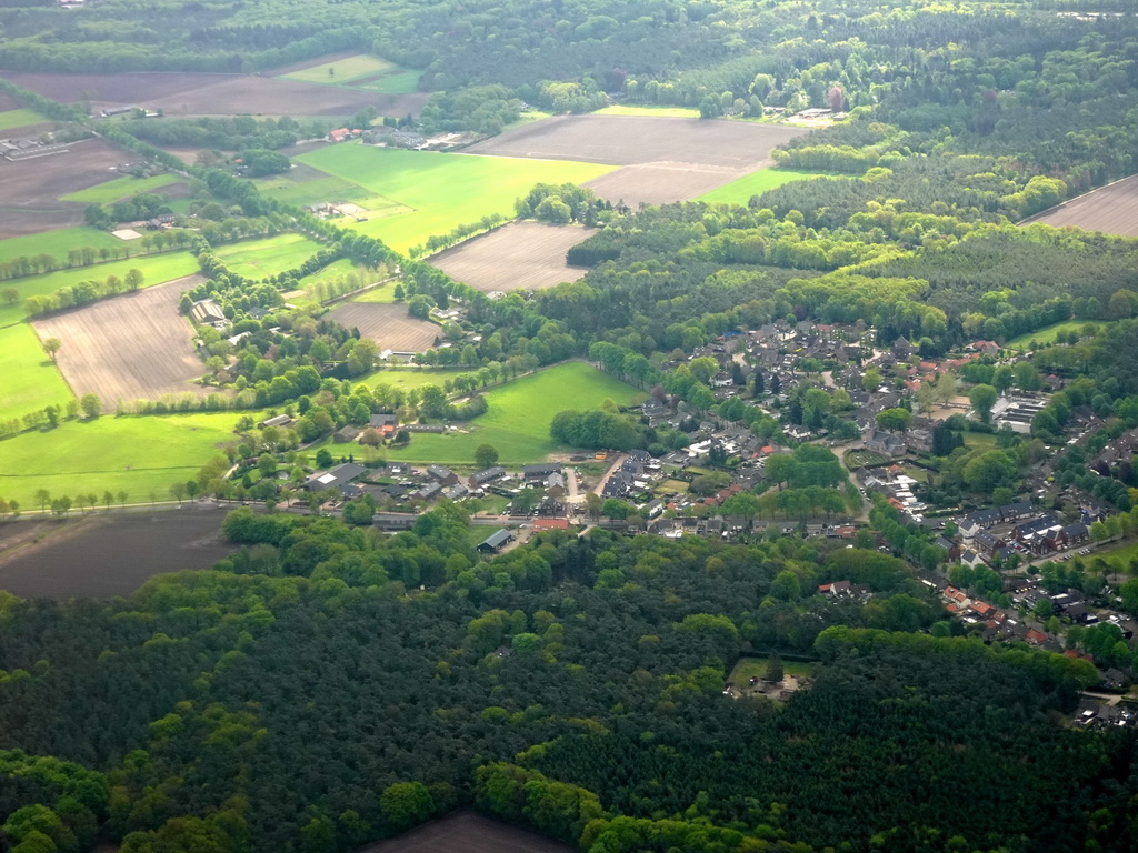 The village of Knegsel, viewed from the airplane from Eindhoven