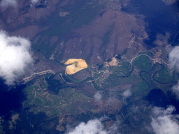 Mine to the east of the town of Pracica in Montenegro, viewed from the airplane from Eindhoven