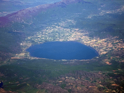 Lake Dojran, viewed from the airplane from Eindhoven