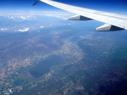 Lake Koroneia and Lake Volvi, viewed from the airplane from Eindhoven