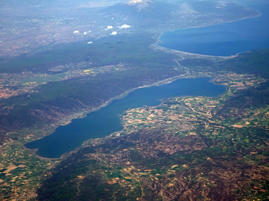 Lake Volvi, viewed from the airplane from Eindhoven