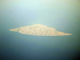 The island of Agios Efstratios, viewed from the airplane from Eindhoven