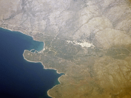 The town of Lithi on the island of Chios, viewed from the airplane from Eindhoven
