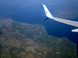 The east side of the island of Chios, viewed from the airplane from Eindhoven