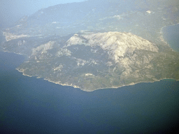The west side of the island of Samos with Mount Kerkis, viewed from the airplane from Eindhoven