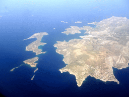 The north side of the island of Leros, viewed from the airplane from Eindhoven