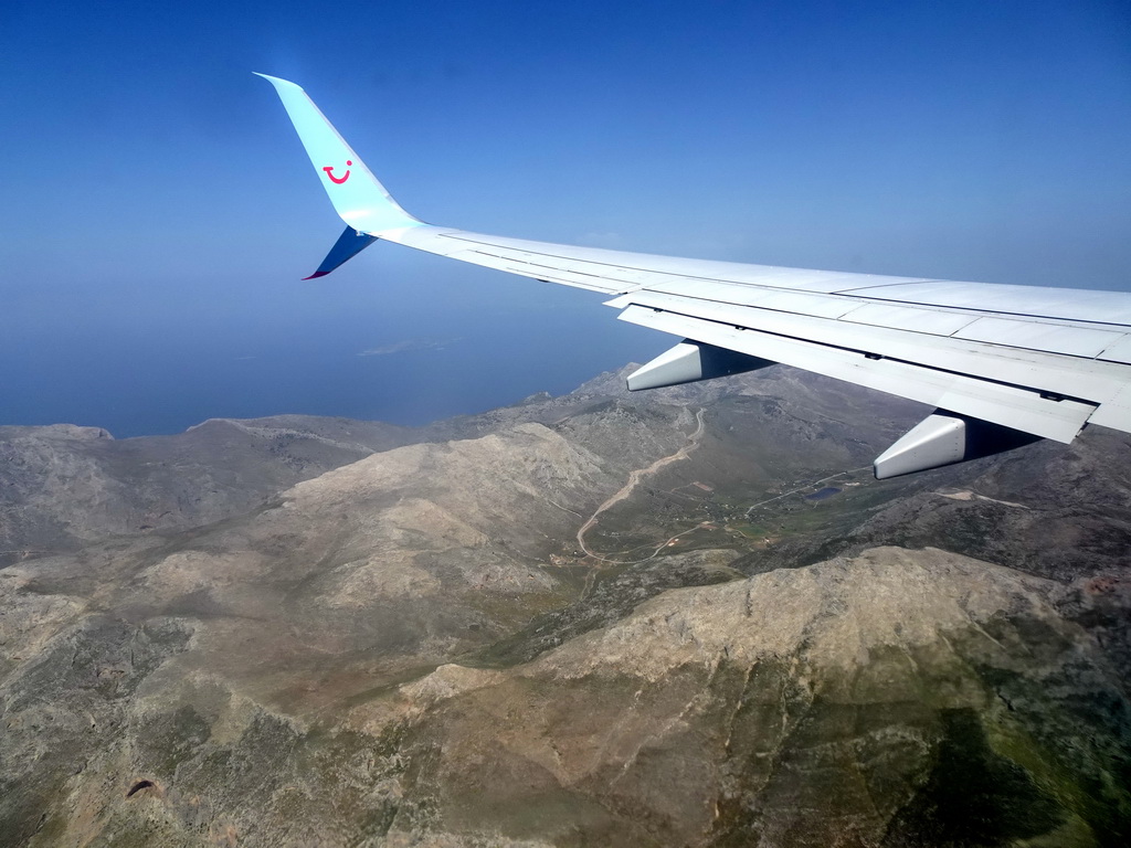 The island of Kalymnos, viewed from the airplane from Eindhoven