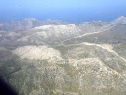 The island of Kalymnos, viewed from the airplane from Eindhoven