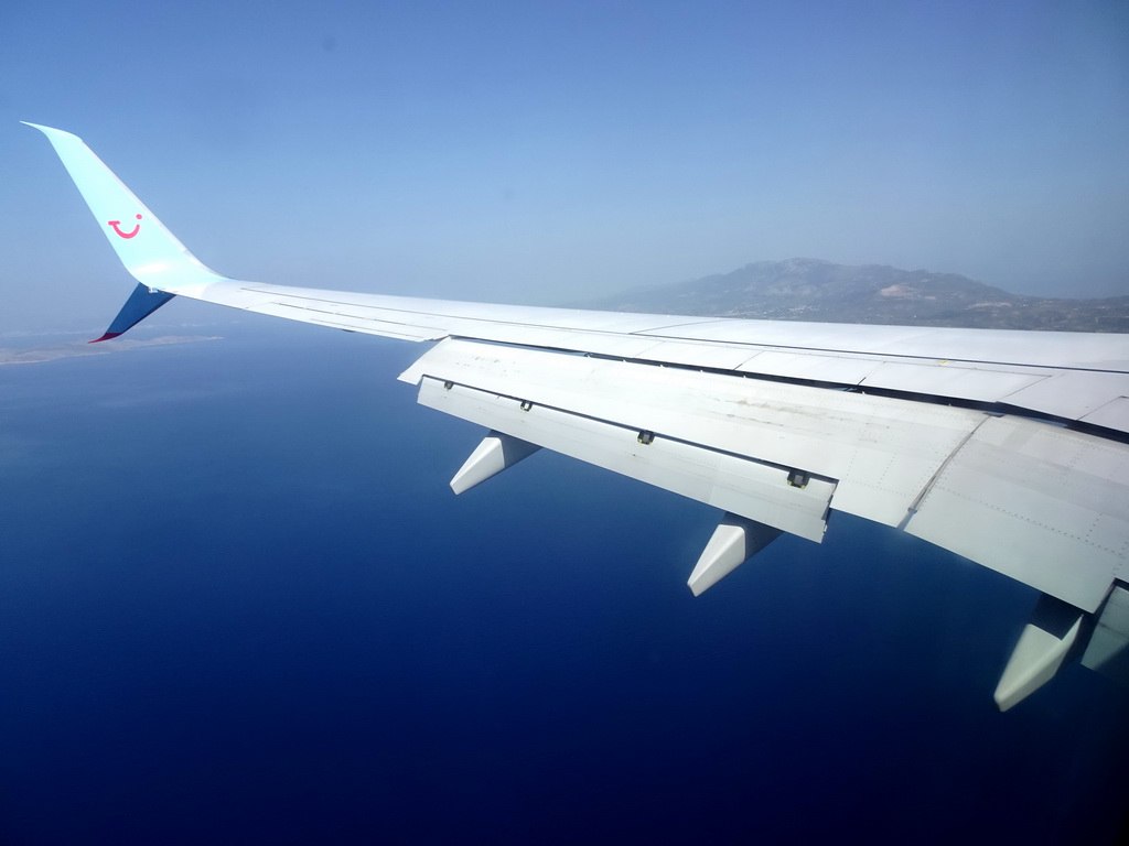 The island of Kos, viewed from the airplane from Eindhoven