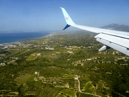 Grasslands west of the Kos International Airport Hippocrates, viewed from the airplane from Eindhoven