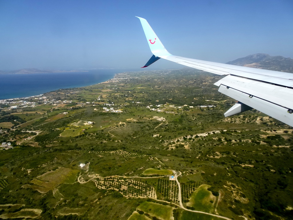 Grasslands west of the Kos International Airport Hippocrates, viewed from the airplane from Eindhoven