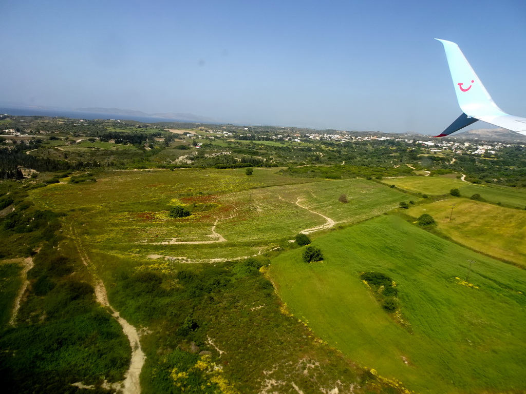 Grasslands near Kos International Airport Hippocrates, viewed from the airplane from Eindhoven