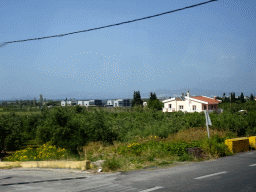 Houses near the town of Marmari, viewed from the bus from Kos International Airport Hippocrates to the Blue Lagoon Resort