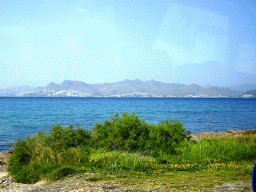 The Aegean Sea and the Bodrum Peninsula in Turkey, viewed from the bus near Aeolos Beach from Kos International Airport Hippocrates to the Blue Lagoon Resort