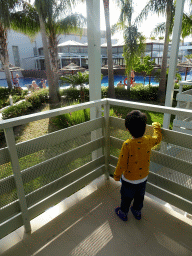 Max in front of our room at the Blue Lagoon Resort